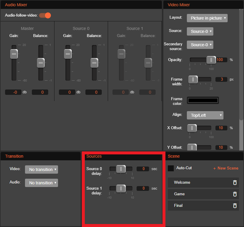 Source delay adjustment