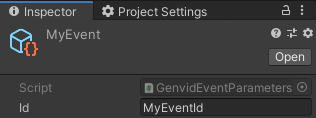 Genvid Event Parameters Asset Creation